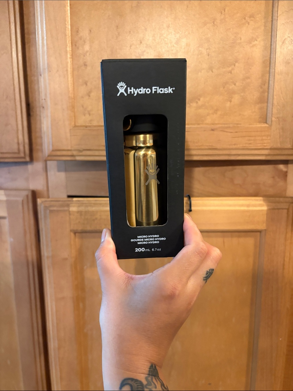 Hydro Flask Micro 200ml Bottle in Metallic Gold
